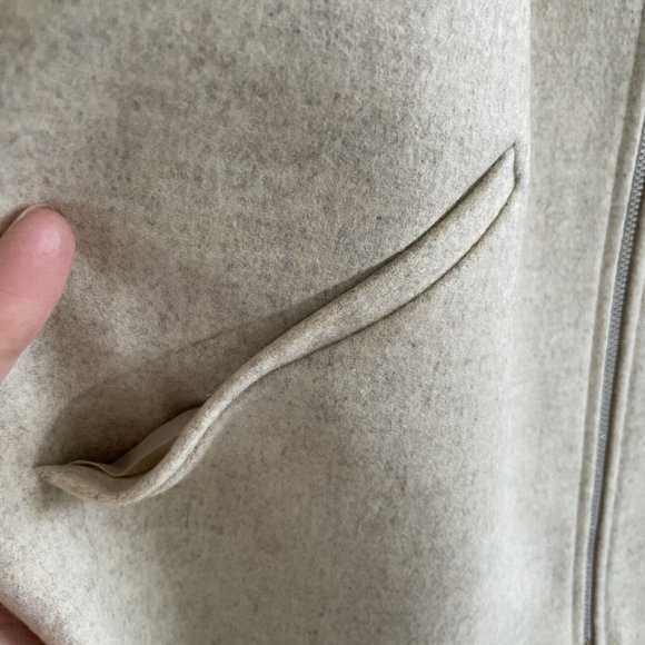 Bonnie & Norma Wool Blend Size Medium Full Zip Hooded Jacket Neutral Tan Vintage - Picture 6 of 13